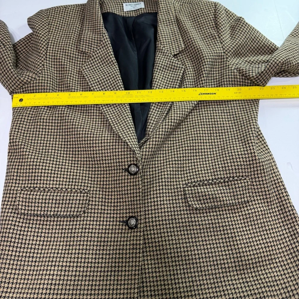 Vintage Alfred Dunner Brown Houndstooth Blazer - Picture 6 of 7